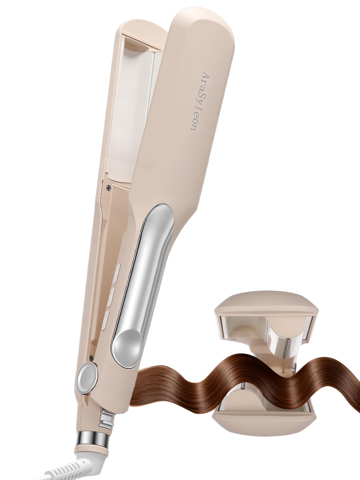 AraSyleon Wave Iron for Hair 22 mm, PTC Fast Heating 8 Levels 140-210°C | 60 minutes auto shutdown, secure closure for storage, 360° rotating cable