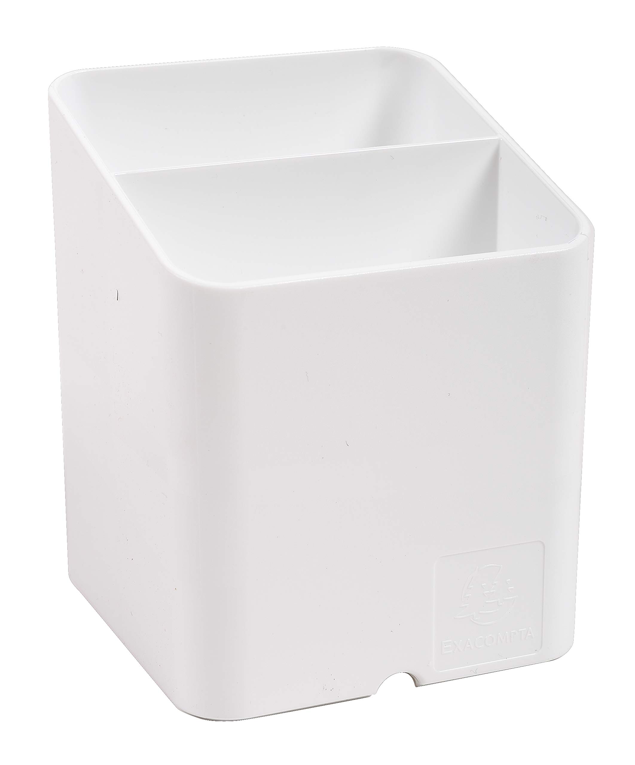EXACOMPTA - Ref 67413D - Box of 5 PEN-CUBE magnetic pencil pots - 2 compartments - pen holder - for whiteboard, fridge - ideal for office, home, school - white
