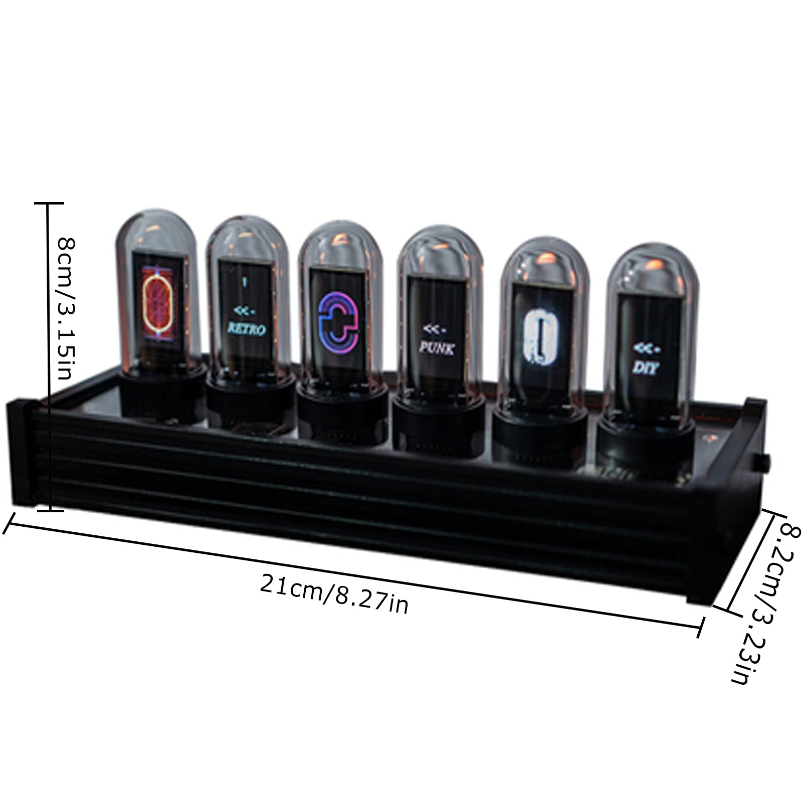 Cadeaux personnalisés, Horloge à Tube numérique, créativité d'horloge à Tube rétro LED, Horloge de Salon à écran RGB IPS à Tube Lumineux, offrez Un Cadeau à Un ami