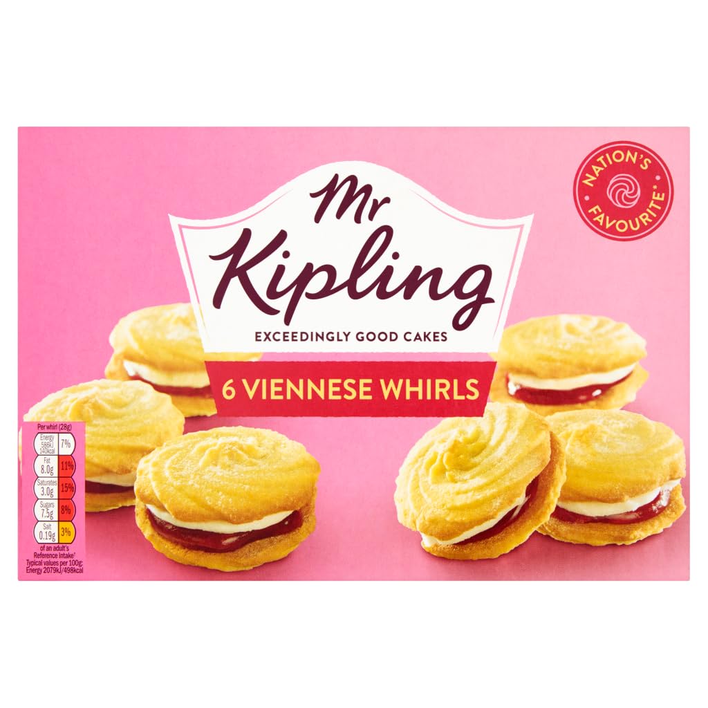 Mr KiplingViennese Whirls Shortcakes, 6 Treats – Perfect For Snacking On-the-Go (Pack of 1)