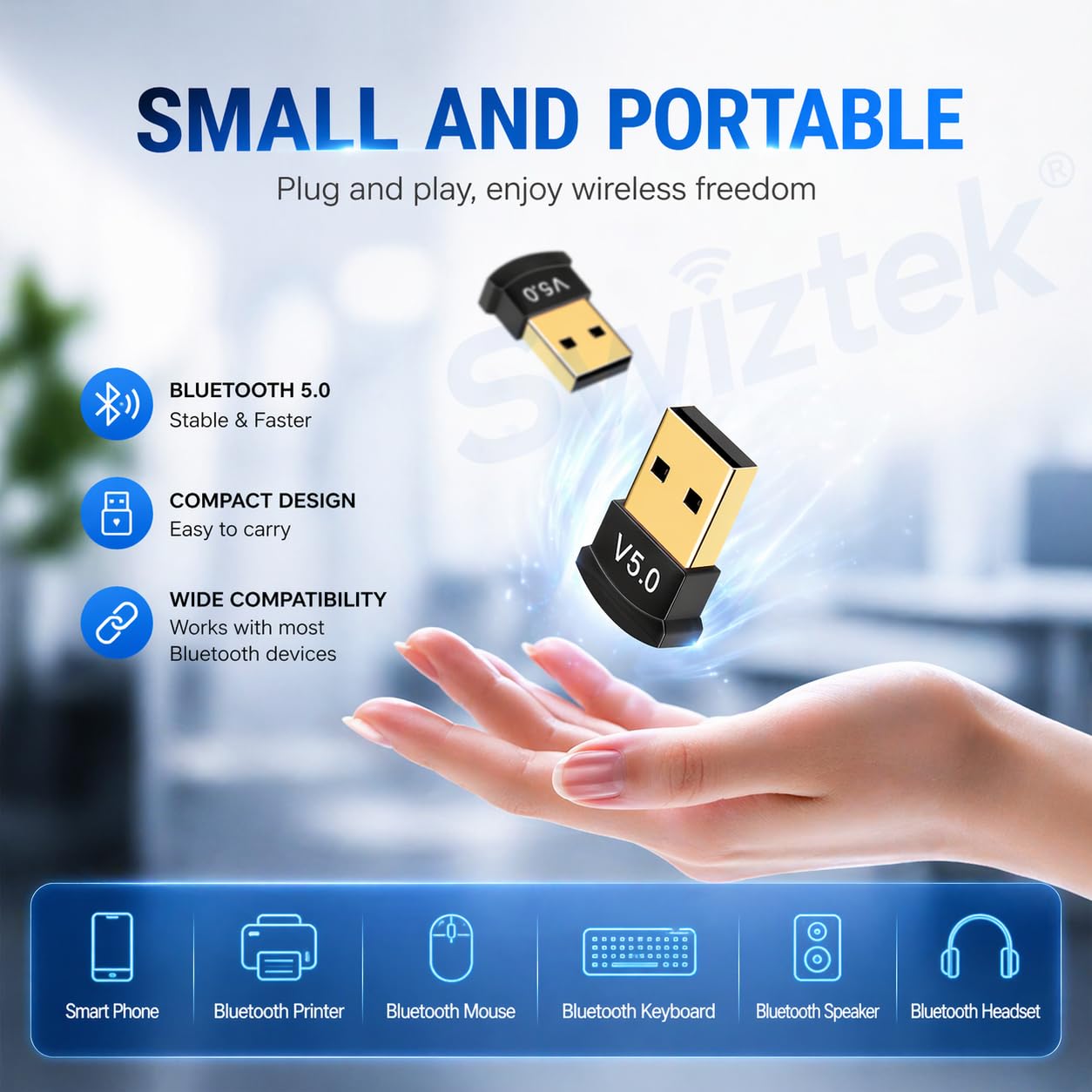 Swiztek Bluetooth 5.0 Adapter - PC & Laptop -4