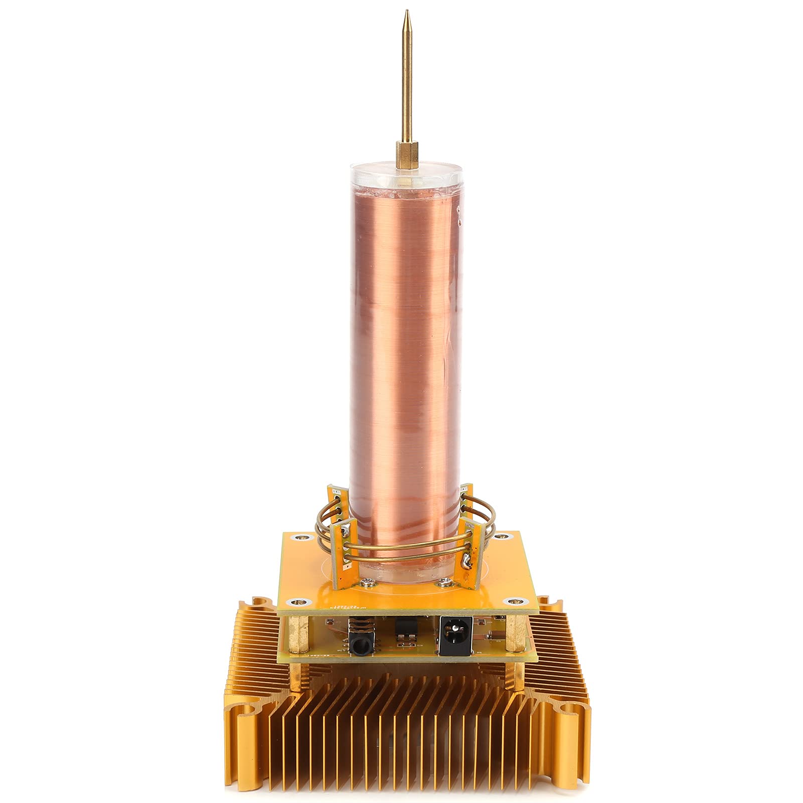 Geekstyl Music Coil Topper, Bobinas de Música Módulo de Experimento Dorado de Latón con Luz, Bobinas Herramientas Manuales Base del Radiador de la CPU 100-240V (Enchufe de
