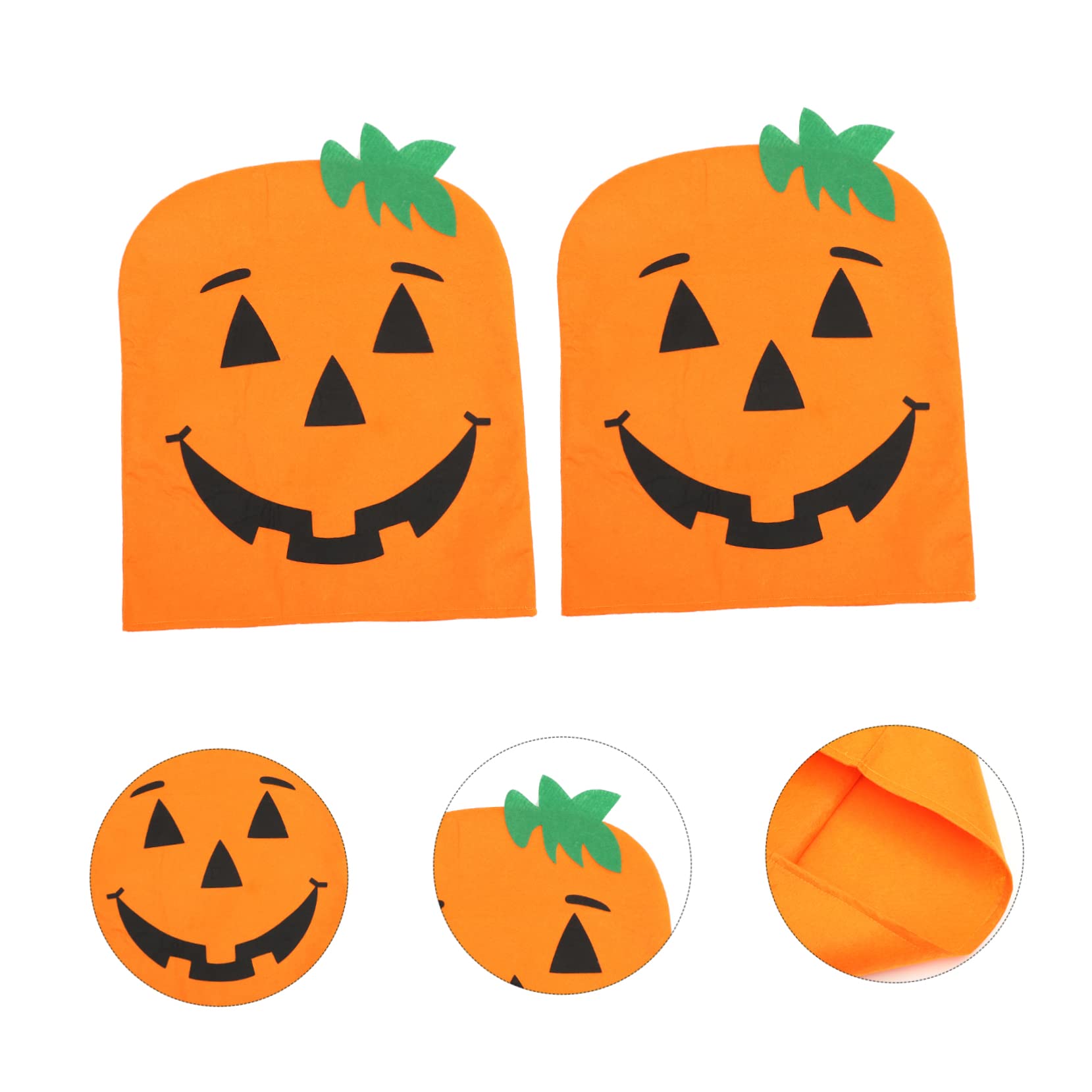 IMIKEYA 8 STK Halloween Kürbis Bezug Hintere Abdeckungen Halloween-kürbis-schonbezug Halloween-versorgung Halloween-möbeldekor Halloween-Dekoration Esszimmerstuhlbezug Vlies