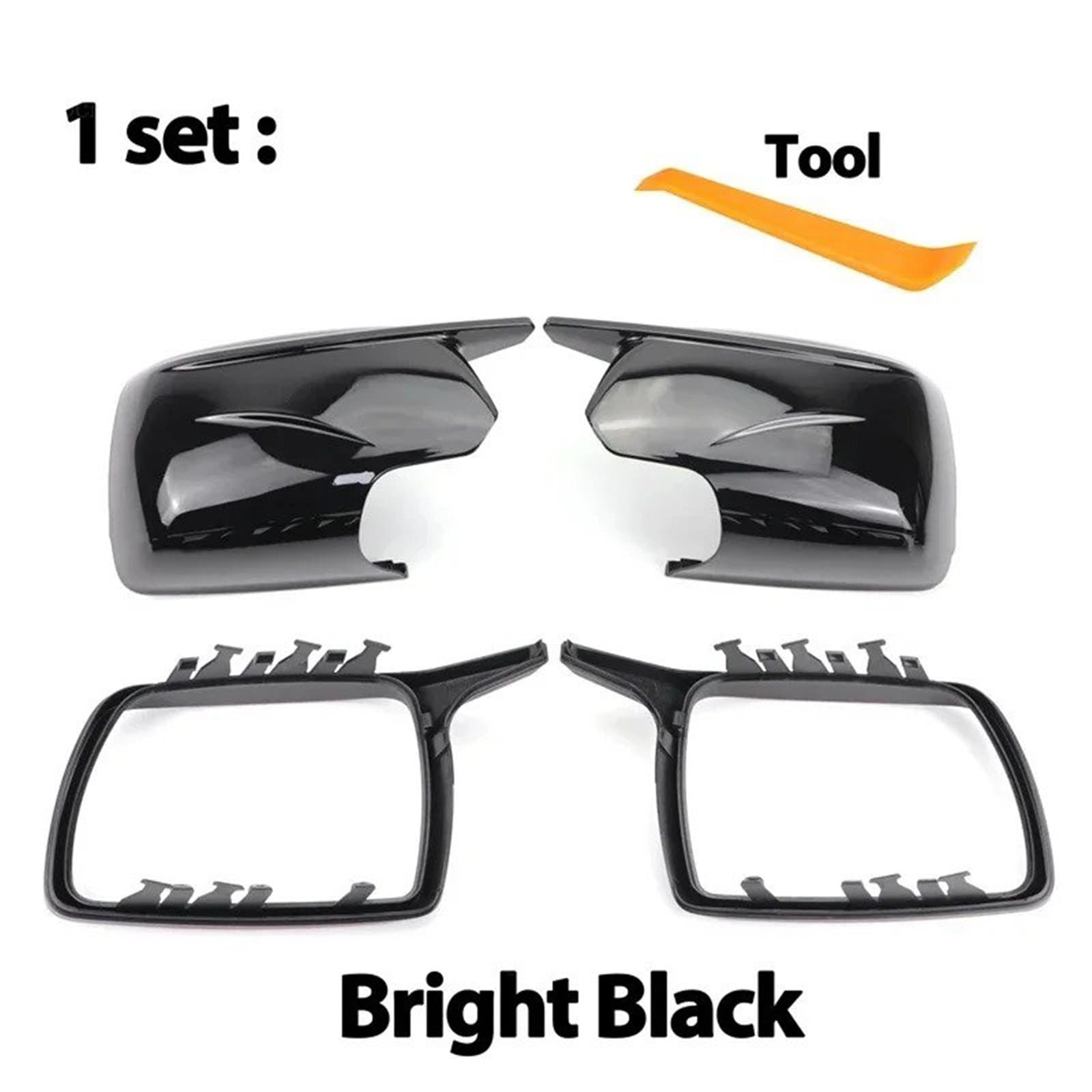Carcasa Espejo Retrovisor para BMW para X3 E83 2003-2010 Tapas De Espejo Retrovisor Exterior Negro Brillante Nuevas Cubiertas De Espejo M Look 2024 Tapa Espejo Retrovisor