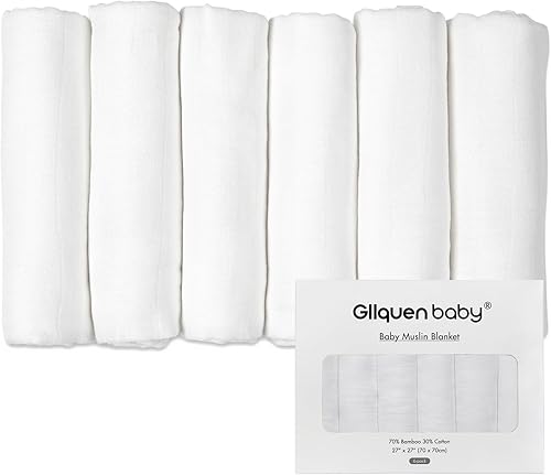 Miniatura 17 de GLLQUEN BABY Manta de Recepción para Bebé, Manta de Muselina de Algodón para Niño y Niña, Mantas para Envolver Recién Nacidos Cuadrados,