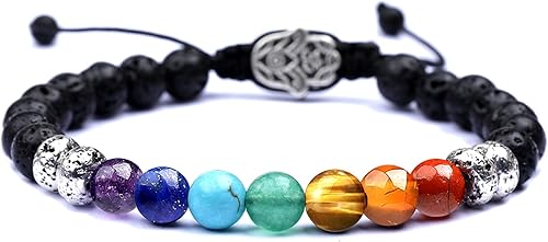 Artículos para aliviar la ansiedad, pulseras de chakras, cristales y piedras curativas, 7 chakras de cristales curativos pulseras hechas a mano,