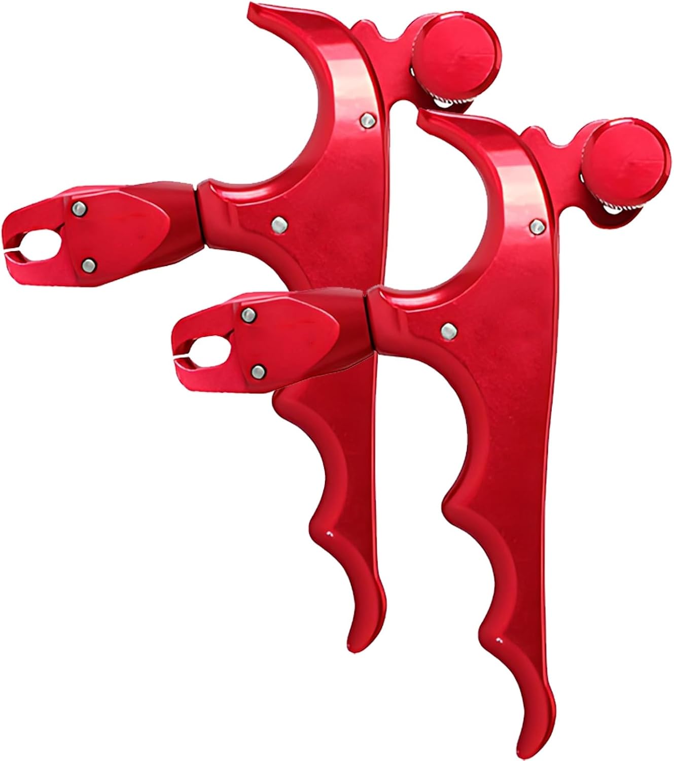 2-Pack 4-Finger Metal Thumb Release Aids for Compound Bows, Archery Accessories for Outdoor Shooting and Hunting