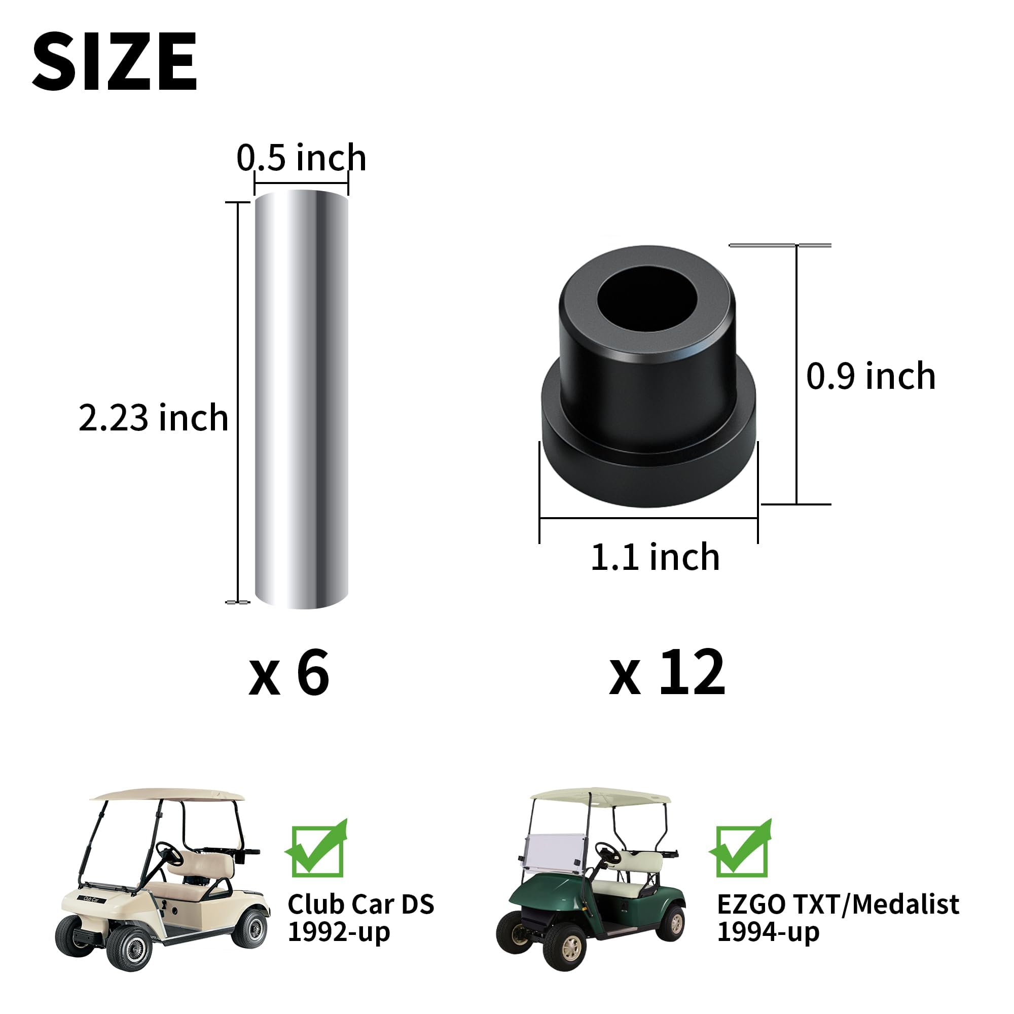 Blattfeder Buchsen Set Für EZGO & Club Car Golf Carts - 8-teilig