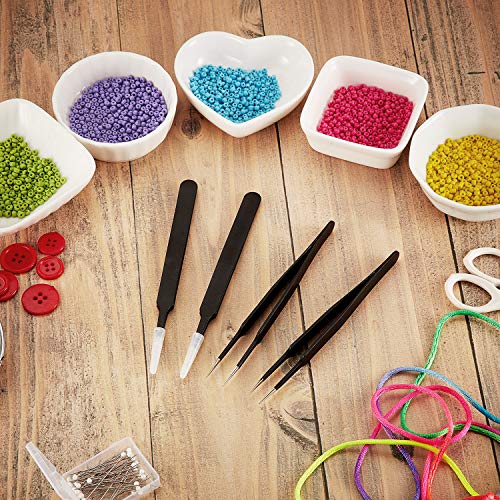 Mini Bead Tweezers Fuse Bead Tweezers Craft Beading Tweezers For Manual Diy Craft Supplies (5) #TOP5