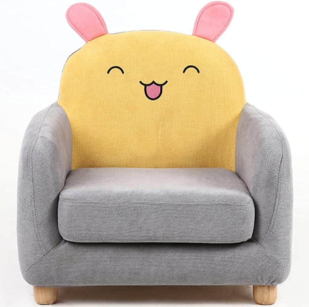 Sofa Armchair Animal Cute Cartoon Girl Princess Sofa Armchair Comfortable and Soft Study Armchair in Bedroom Cloth Can Be Removed to Clean (Color : Grey Size: 555600cm) (Yellow B 55*