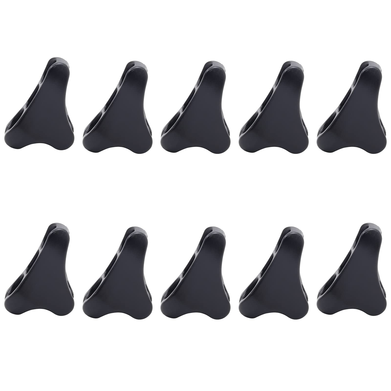 Aoling ロープテンショナー 3MM 4MM プラスチック ブラック ロープ長さ調整金具 ロープストッパー 2穴 ガイラインライナー パラコード コードスライダー 自在金具 三角ロードフック アウトドア キャンプシート テント張り網 タープ サンシェード 園芸 車カバー 10個セット