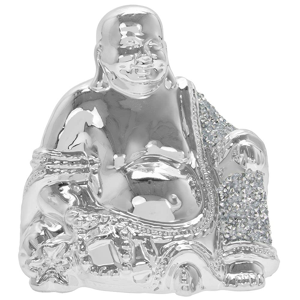 Lesser & Pavey Silver Sparkle Happy Sitting Buddha Small