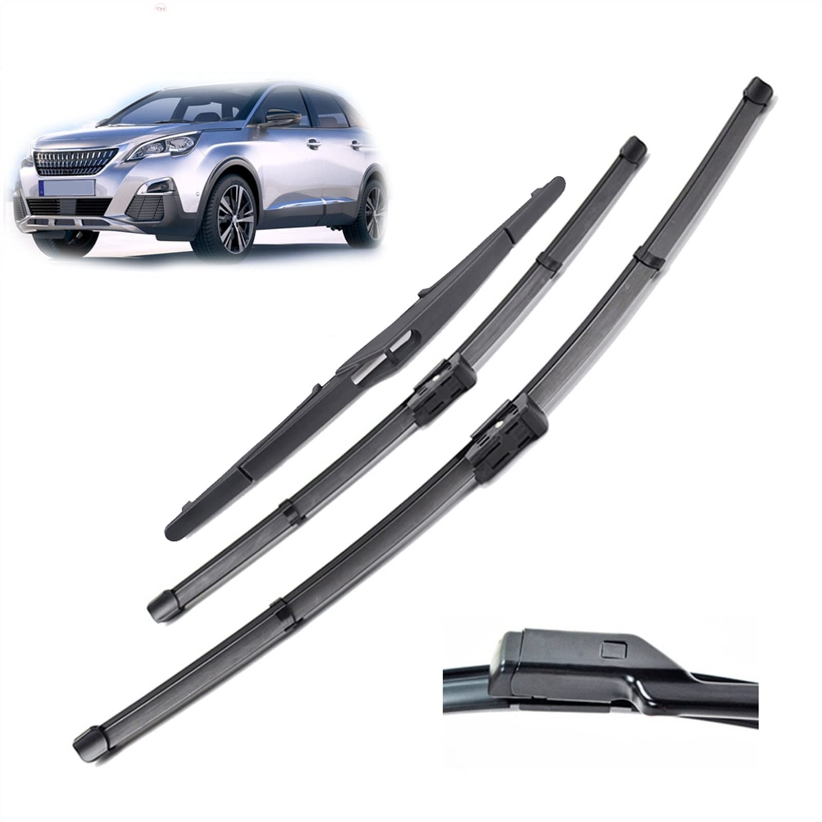 Juego De Escobillas Limpiaparabrisas Delanteras Y Traseras LHD De 28 "+ 16" + 12 "para Parabrisas De Coche, Limpiaparabrisas Para Peugeot 3008 Mk2 2017-2021 Parabrisas