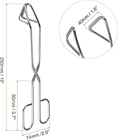 Vista 2 de HARFINGTON Pinzas de tijera de acero inoxidable, pinzas para barbacoa de 10 pulgadas con asas de PVC para cocinar alicates de pan de barbacoa