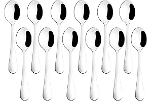 4 Inches Tiny Metal Spoon - 12-Piece Demitasse Espresso Spoons