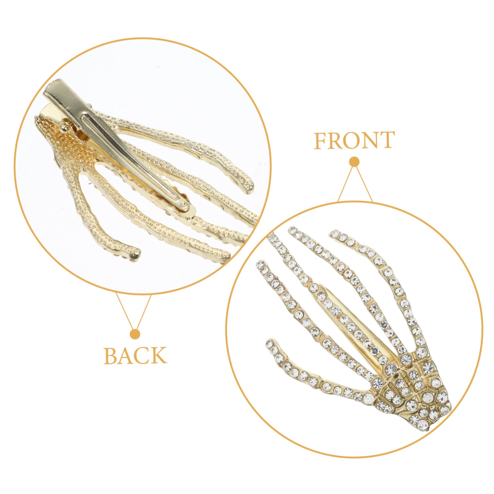 FRCOLOR 10 Sets Elegante Gothic Hand Haarspange Strass Jungen Und Mädchen Haarschmuck Für Halloween Und Dekorationen 4 Stück * 10