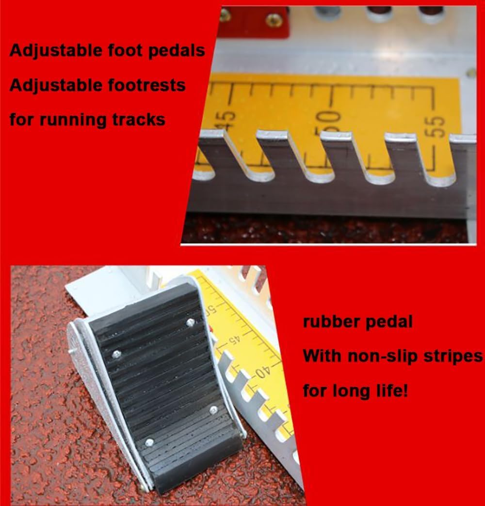 Blocco di partenza regolabile, in alluminio leggero con cuscinetto antiscivolo, righello standard per allenamento scolastico