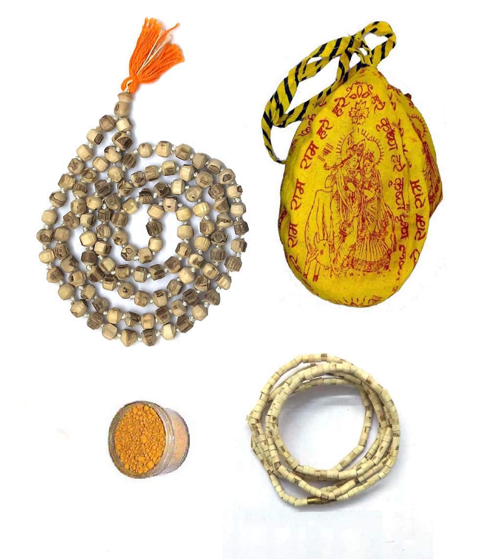 Original Tulsi Mala with Cotton Gomukhi Bag and Kanti Mala (Set of 3) |Free Chandan Tika|-image-30