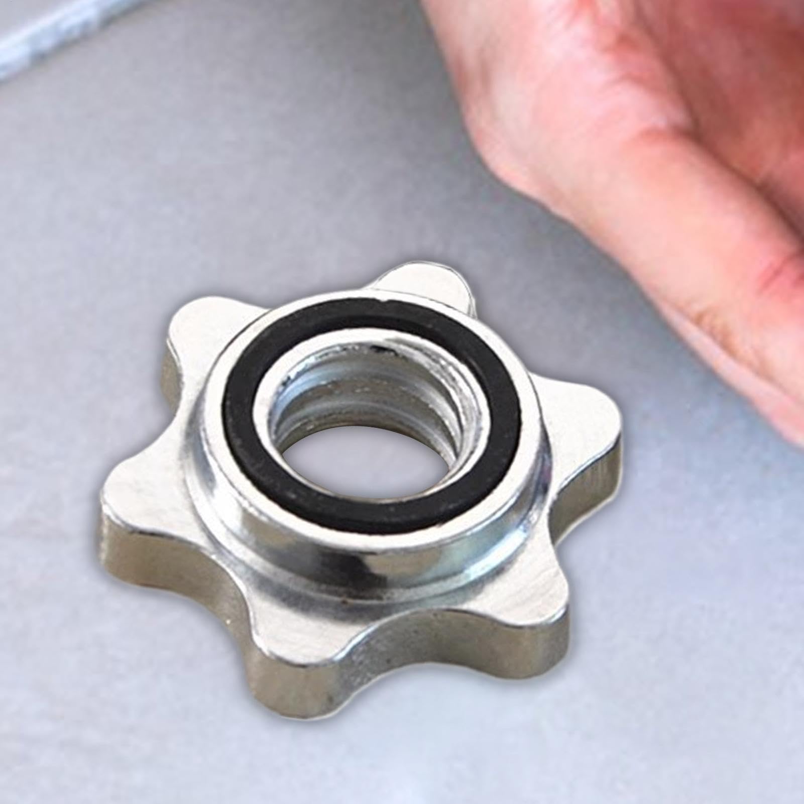 Lot de 2 colliers de serrage pour haltères avec écrou hexagonal pour haltères, capuchons d'haltères en fonte, remplacement de pince à vis pour levage