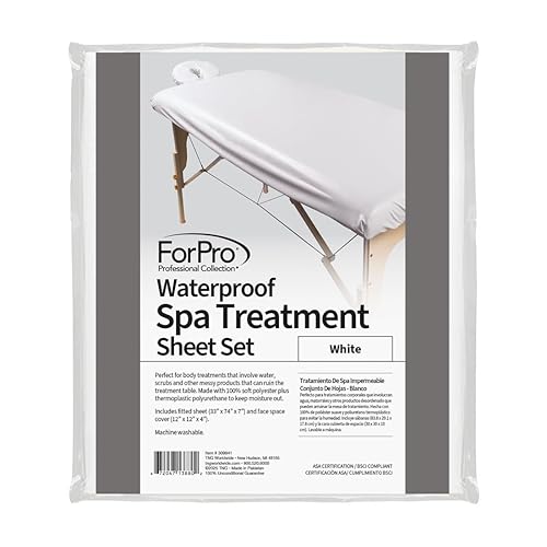Miniatura 8 de ForPro - Funda impermeable para mesa de masaje juego de sábanas protectoras de tratamiento de spa para mesas de masaje lavable a máquina incluye