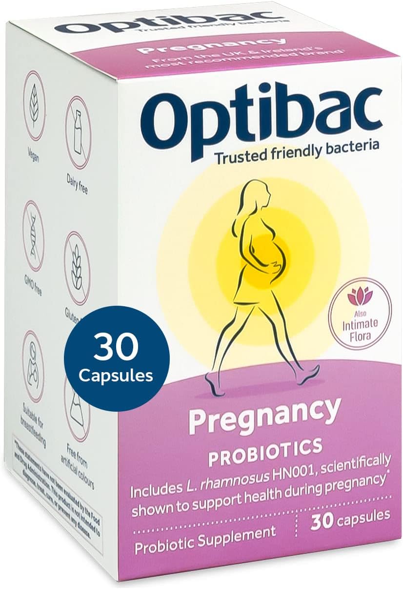 Probiotics Pregnancy - Vegan Probiotic for Pregnant & Breastfeeding Women to Support Gut, Immune & Vaginal Health, 12 Billion CFU & Prebiotic - 30 Capsules