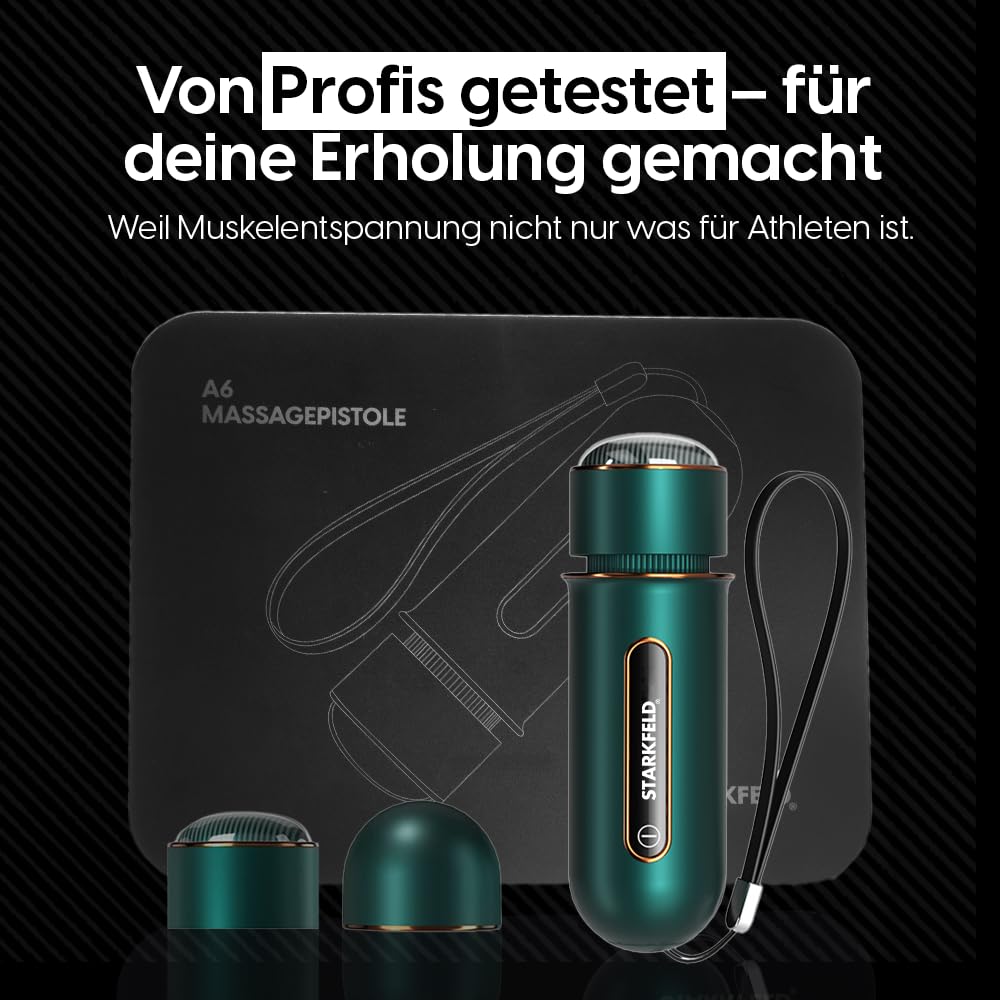 STARKFELD® STARKGUN® – Leistungsstarke Massagepistole für Tiefengewebe | Leise & Effizient (Schwarz, Mini)