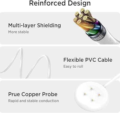 Miniatura 3 de Miimall Cargador de repuesto para Pixel Watch 3 2Fitbit Versa 3 4 Sense 1 2, cable de carga inalámbrico USB-A Carga inalámbrica magnética Google