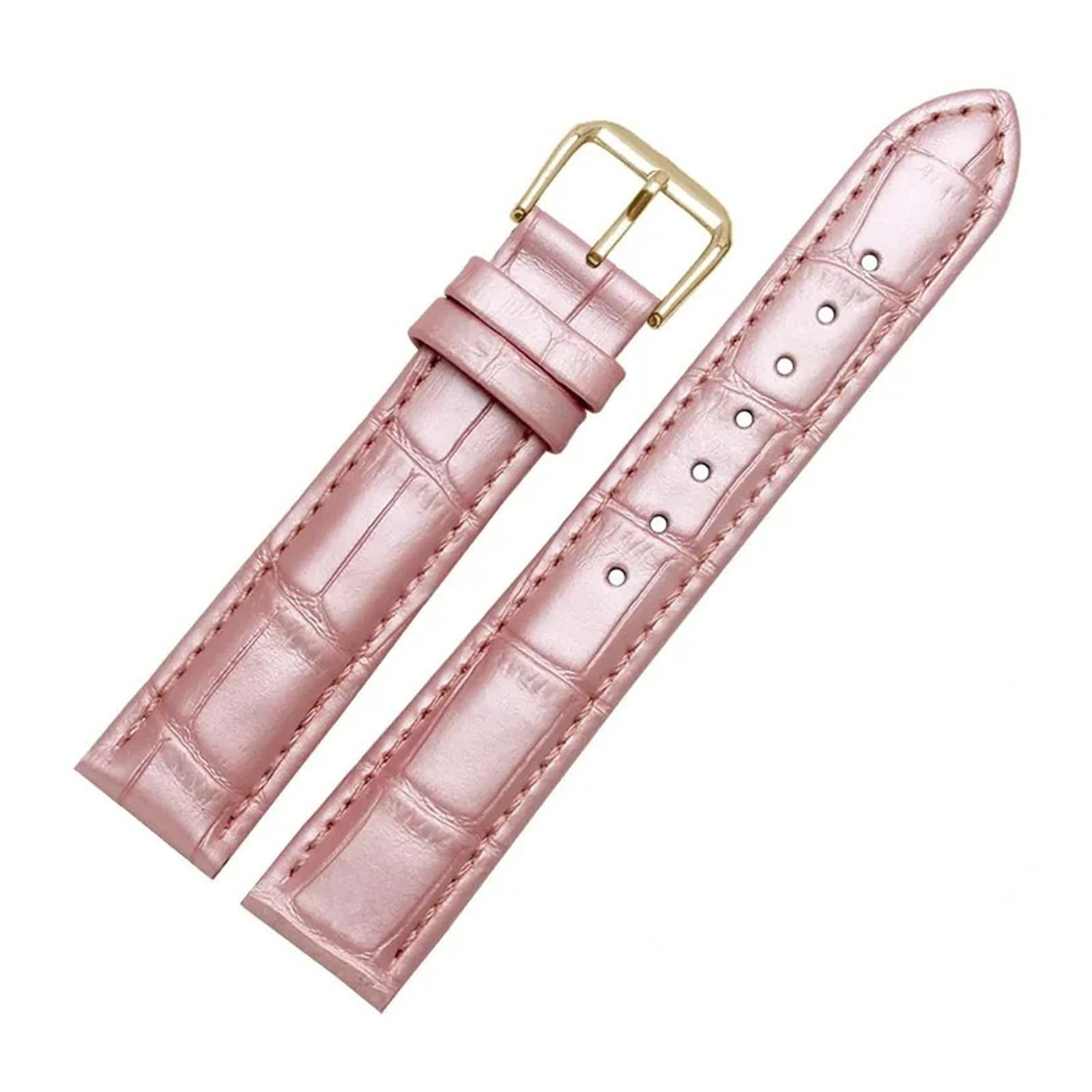 HuanJ Bracelet De Montre En Cuir De Remplacement 12 Mm, 14 Mm, 16 Mm, 18 Mm, 20 Mm, 22 Mm, Noir, Rouge, Motif Crocodile