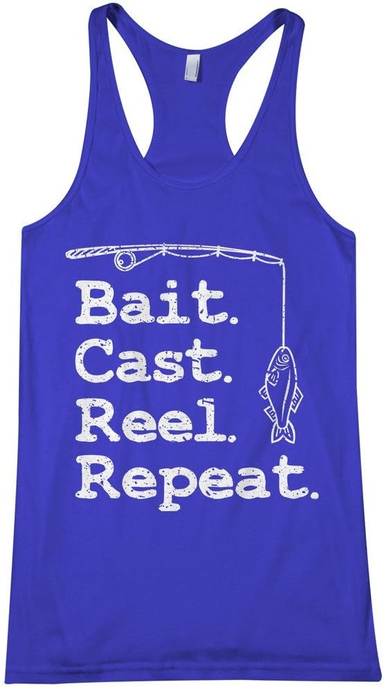 Threadrock Women's Bait Cast Reel Repeat Racerback Tank Top