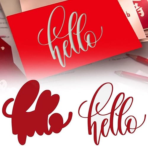 Hello Words - Troqueles de metal para álbumes de recortes, álbum de fotos, papel troquelado y grabado en relieve, fabricación de tarjetas,