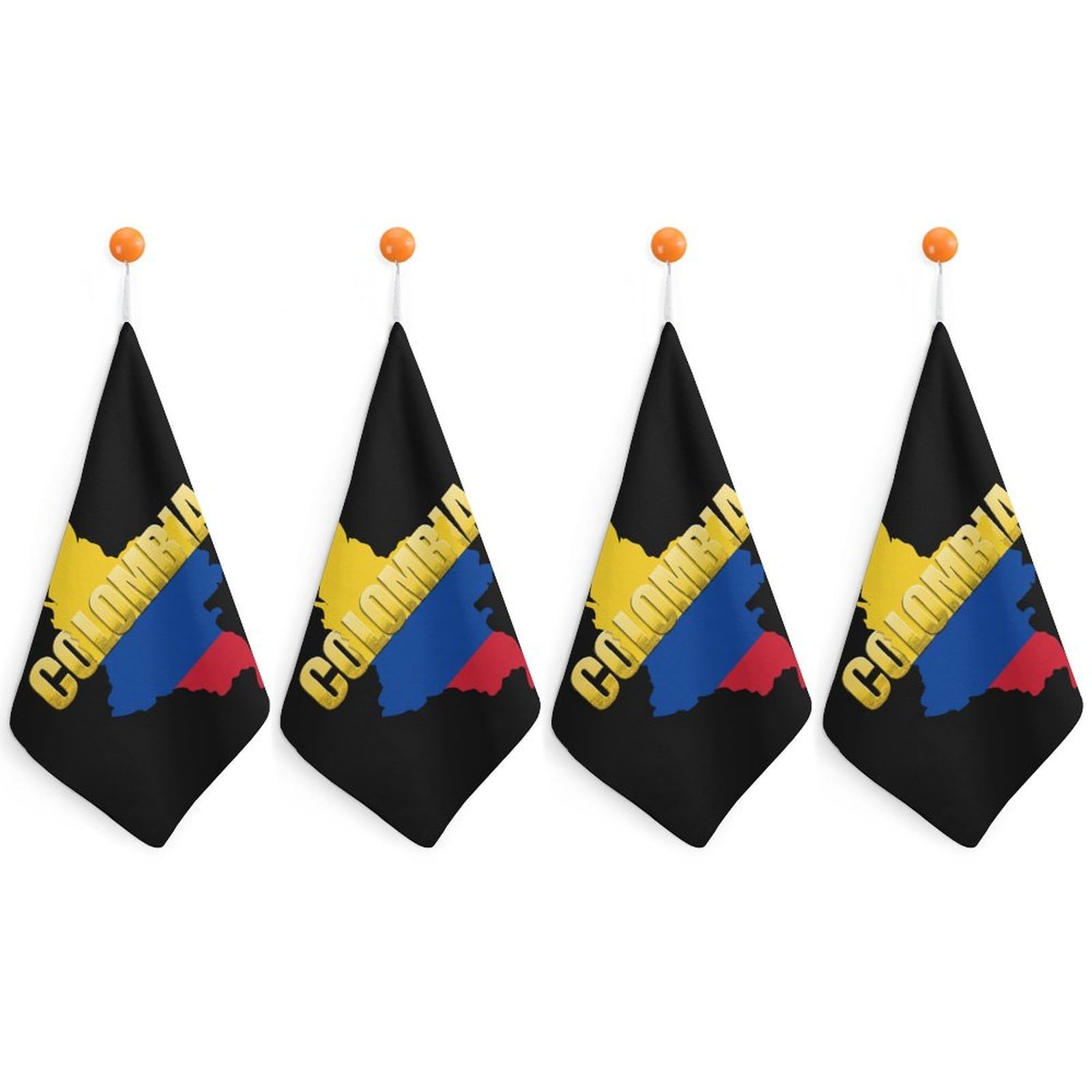 CGSBNGHA Colombia Flag Map Hand Towel Hanging Face Towels Cleaning Cloths Handkerchief for Bathroom Kitchen