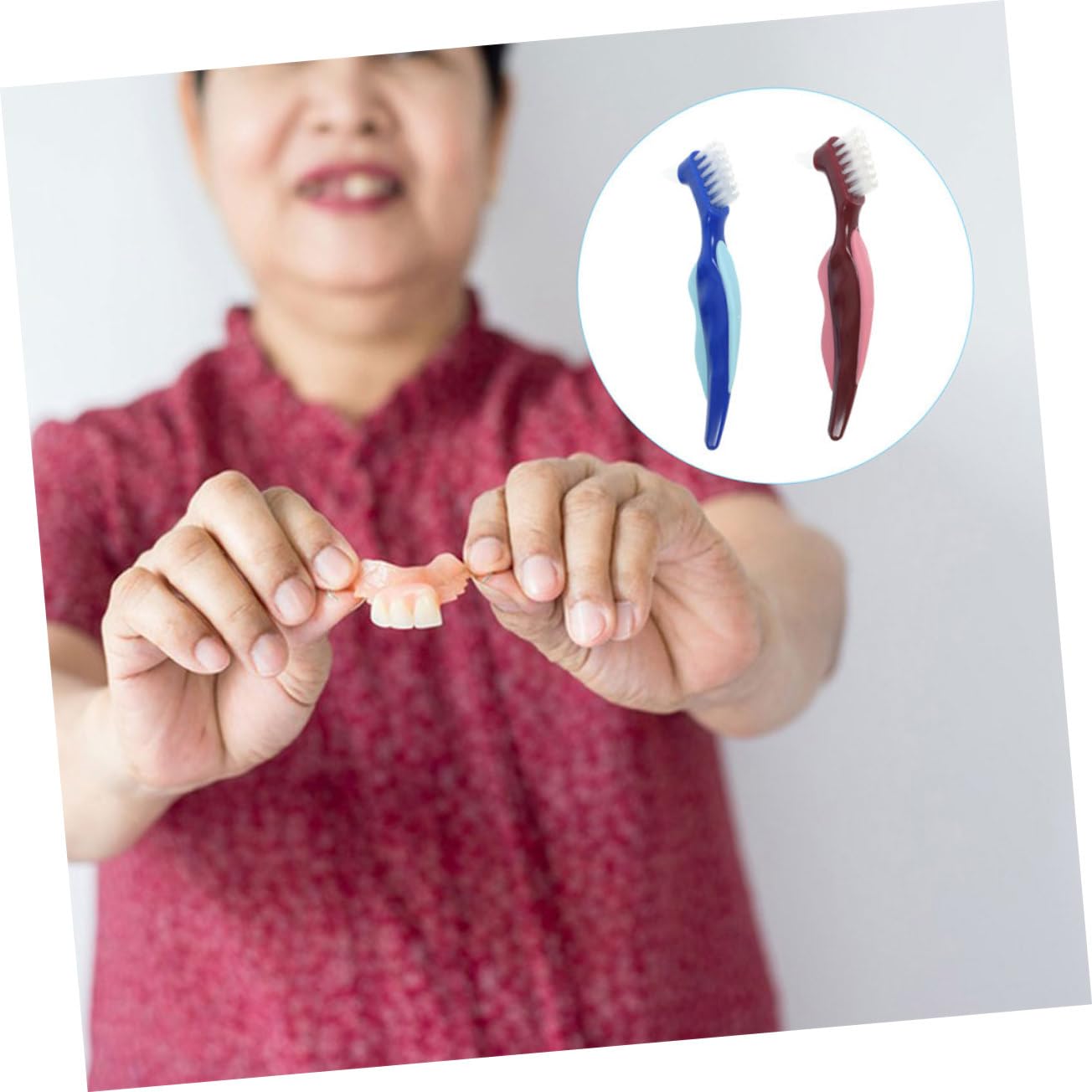 5 set Spazzola Per La Pulizia Delle Protesi Dentarie Spazzola Morbida Flessibile Per Adulti Spazzolini Pulisce Pulisce Pulisce Spazzolino Da Denti Con 2 pezzi * 5