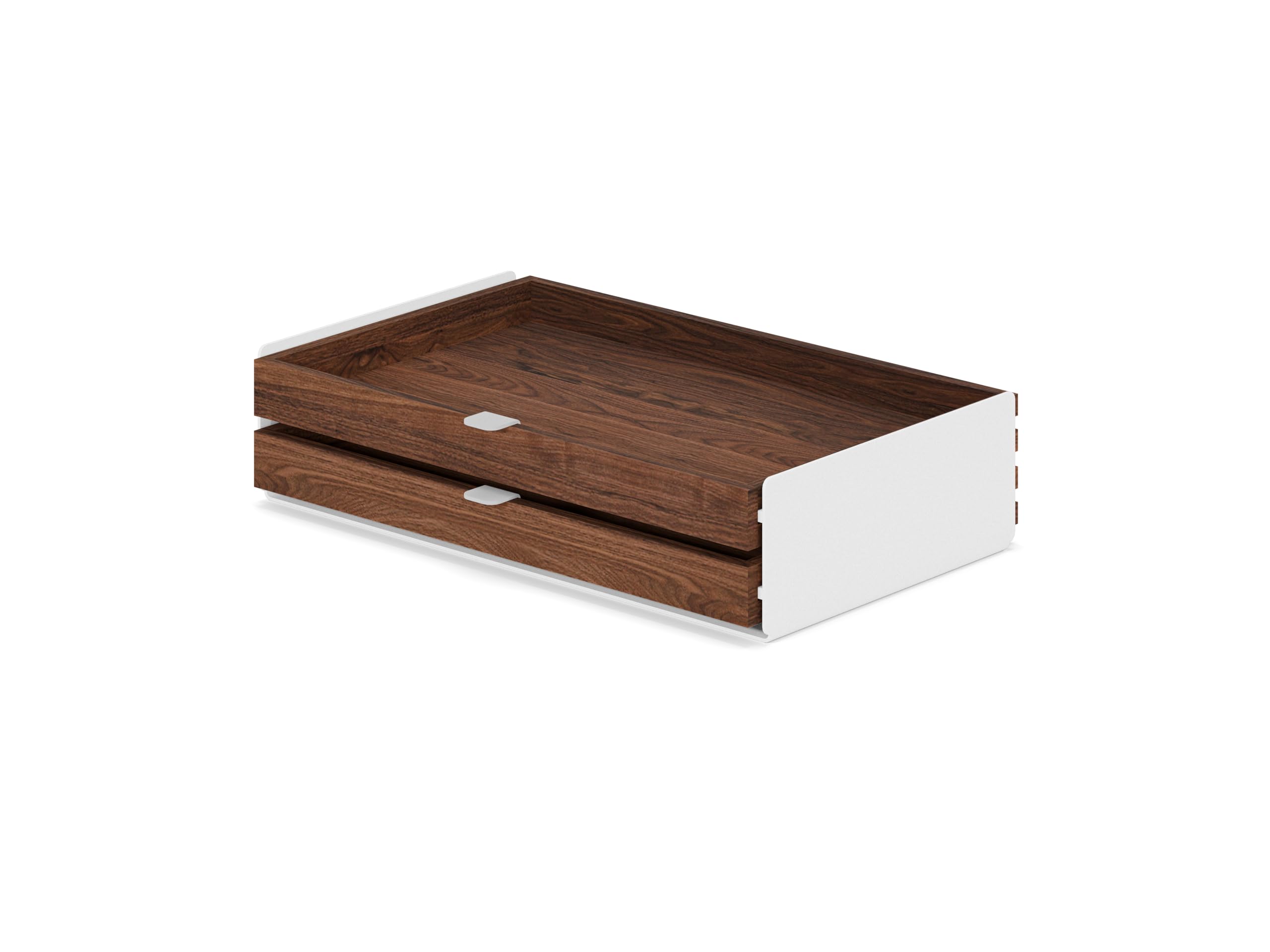 Oakywood Cassetto Modulare Grande - Organizzatore per Scrivania in Legno Massiccio con Cassetti - per Documenti e Materiali - per l'Ufficio - Noce Bianca - Duello