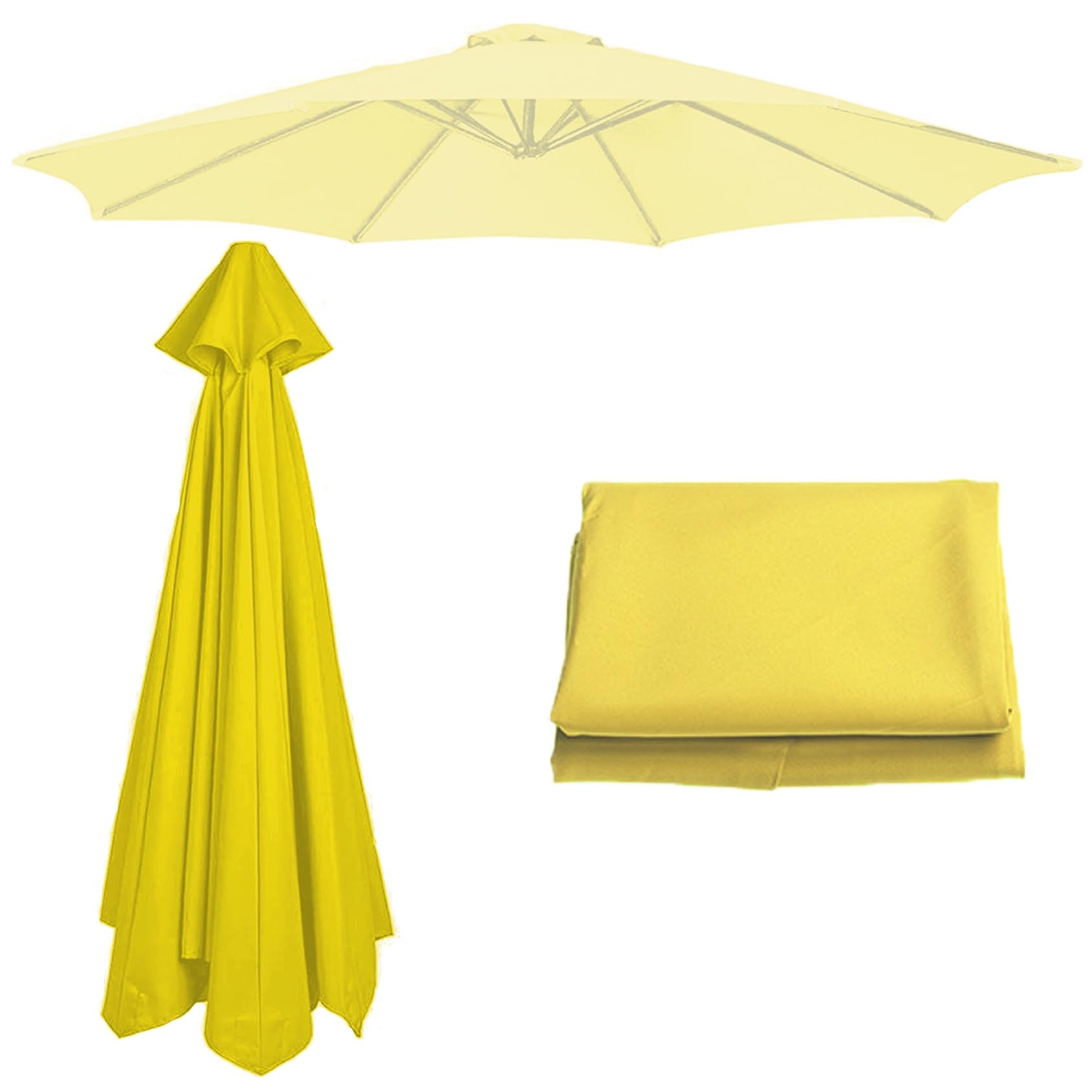 Patio Umbrella Replacement Canopy || 200cm-6 Arms 2.7m-6 Arms 2.7m-8 Arms 300cm-6 Arms 300cm-8 Arms || Parasol Replacement Cloth Canopy Cover For Backyard Pool Umbrella Cantilever Parasol(Color:Yellow — image 1