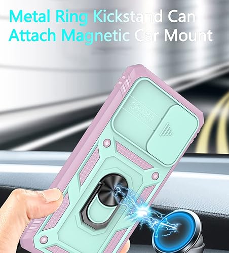 Miniatura 10 de Funda para iPhone 11, para iPhone 11 con 3 protectores de pantalla de vidrio templado, soporte de anillo integrado + cubierta de cámara, carcasa