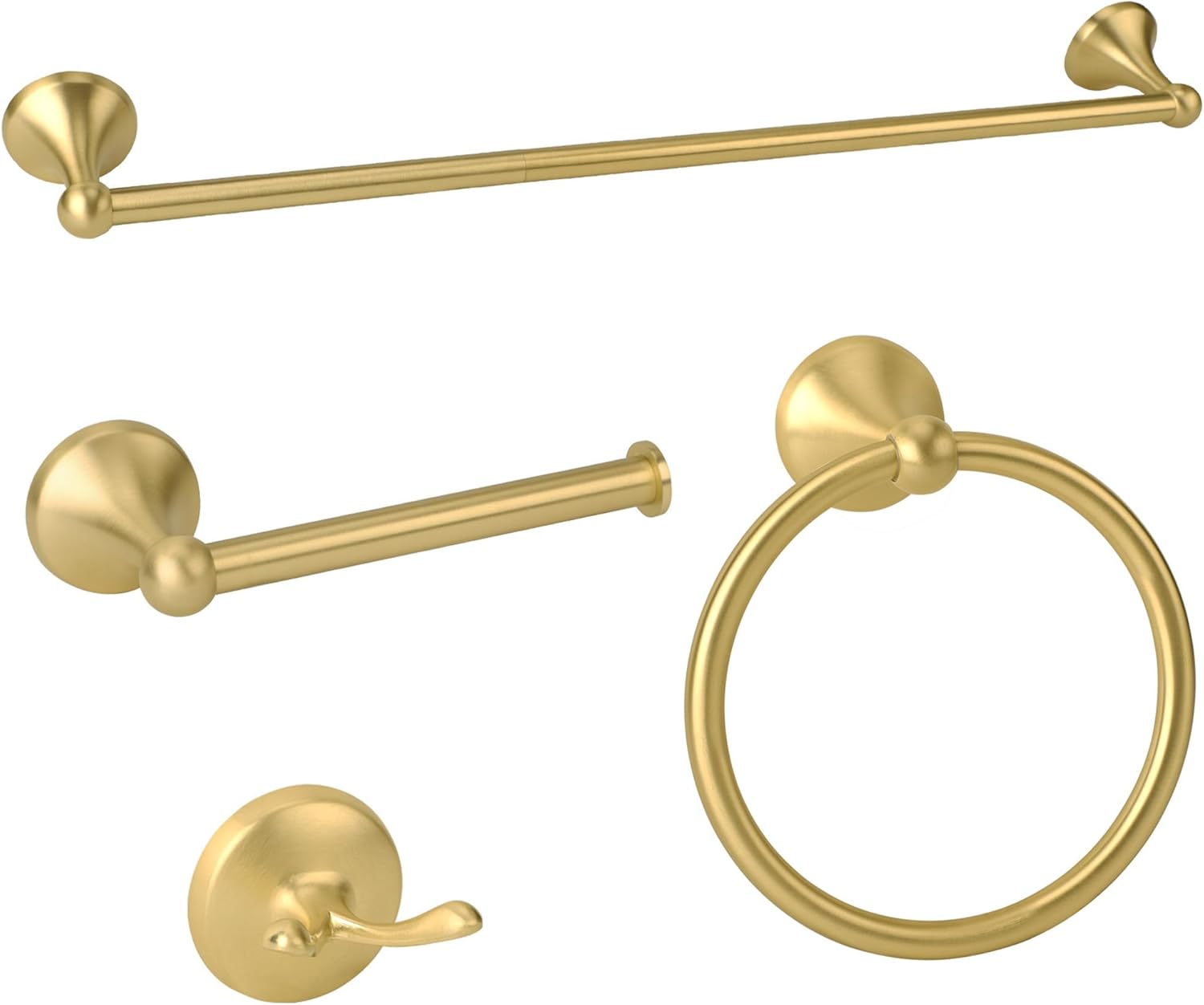 4 Piece Antique Bathroom Hardware Accessories Set Brushed Gold,24 Inch Towel Bar Set,Towel Rack Set,Bathroom Towel Holder Set