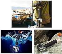 Vista 5 de Manija flotante de mano, poste monopie subacuático compatible con cámaras de acción DJI OSMO y otras cámaras deportivas, naranja