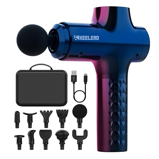 Pistola Massageadora Muscular Profissional Fisioterapia, Massageador Elétrico com 10 cabeças