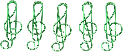 Miniatura 8 de 100 clips para carpeta, abrazaderas de papel, clips de papel elegantes, estilo nota musical, caja de metal antideslizante, bonitos clips de papel