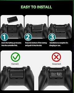 Bcofo 2 Pack Rechargeable Xbox Battery Pack, 2x4440mWh 3.7V Xbox Battery Pack with Fast Charger for Xbox Series X|S and Xbox One/Xbox One S/Xbox One X/Elite Controllers, Supports Use While Charging