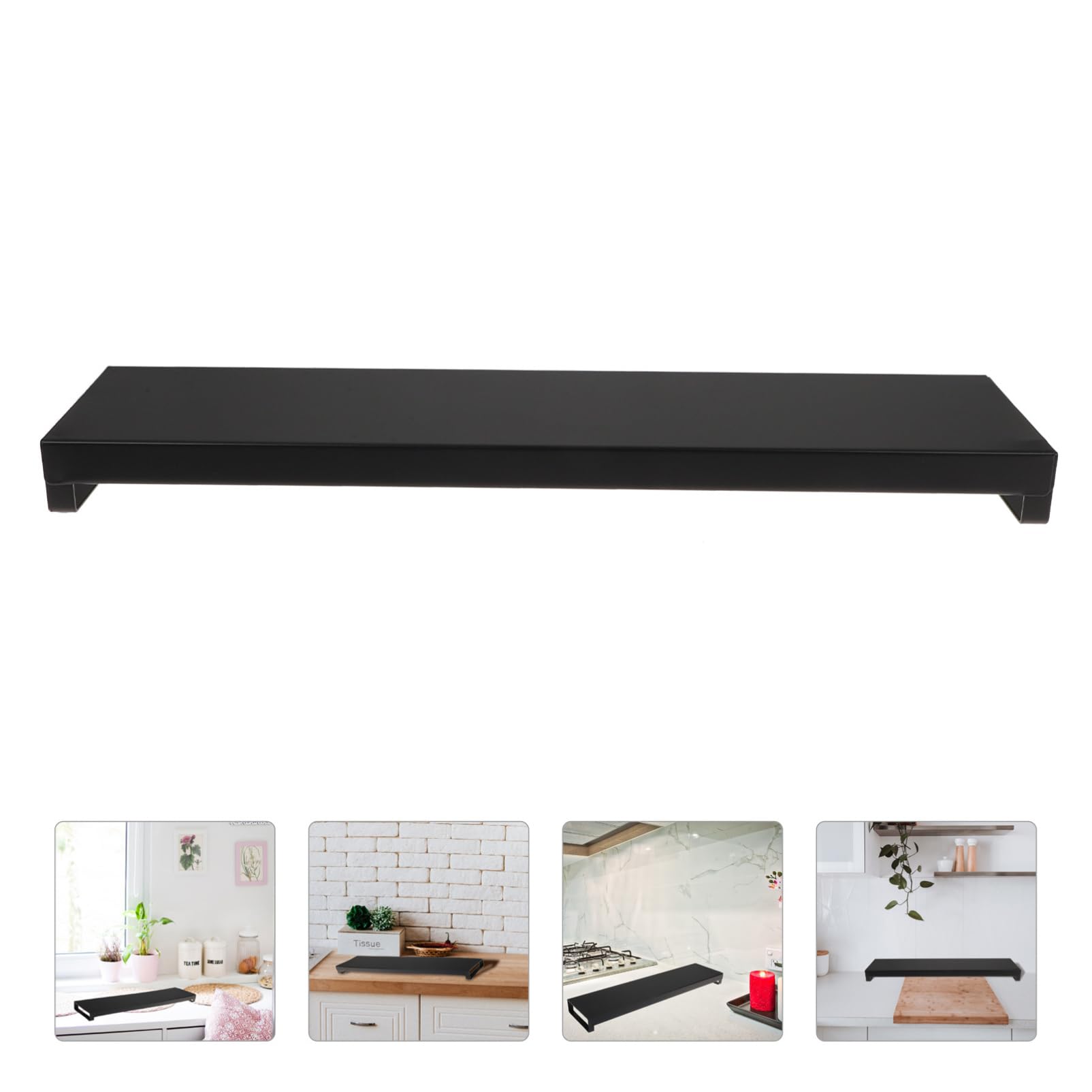 Estante de Especias de Hierro Extensible para Cocina, Negro