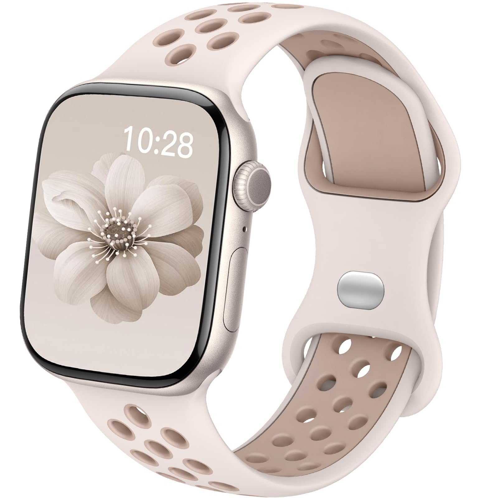 Yoohoo Sport Armband Kompatibel mit Apple Watch 46mm 45mm 44mm 42mm 41mm 40mm 49mm 38mm, Poröses Atmungsaktiv Silikon Band für iWatch SE Ultra 11 10 9 8 7 6 5 4 3 2 1 Damen Herren
