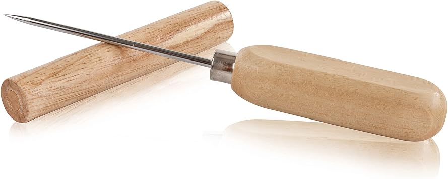 True Spike Stainless Steel Ice Pick Tool with Cover and Wood Handle for Cocktails, Restaurant, Bars, Camping, Bartender Home Bar Accessories, 8.5"