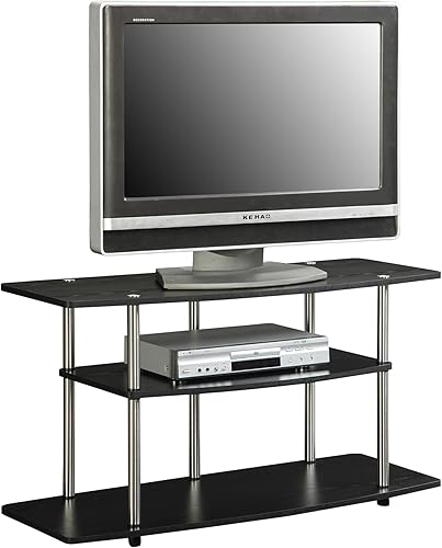 Miniatura 5 de Convenience Concepts Designs2Go Soporte de TV amplio de 3 niveles de 46 pulgadas sin herramientas, negro