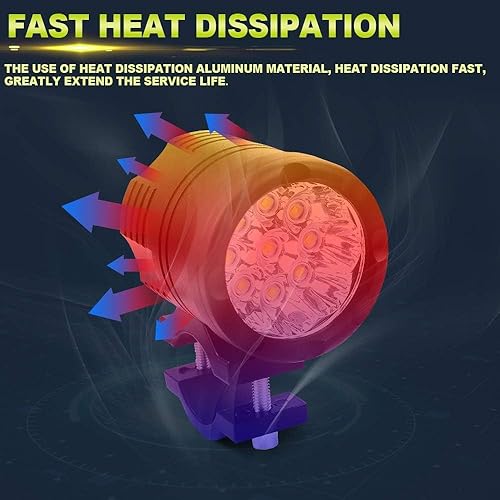 Vista 10 de Luces antiniebla para motocicleta con interruptor de tubo montado, 12-60 V, luces auxiliares de motocicleta para camión, ATV, luces exploradoras