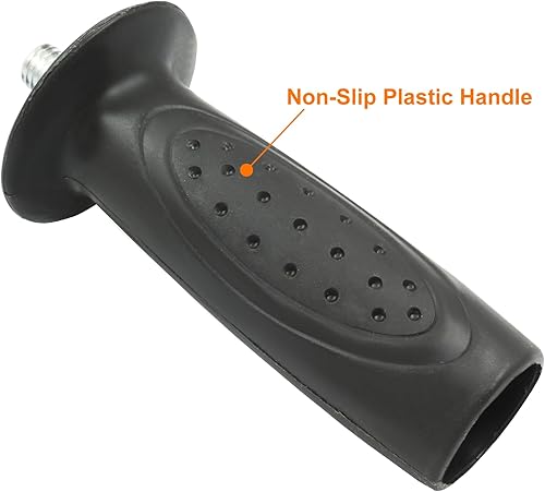 Miniatura 4 de Mango amoladora angular negra de rosca M10, herramienta de mango lateral de 4.5 x 1.26 pulgadas para amoladora angular, paquete de 2