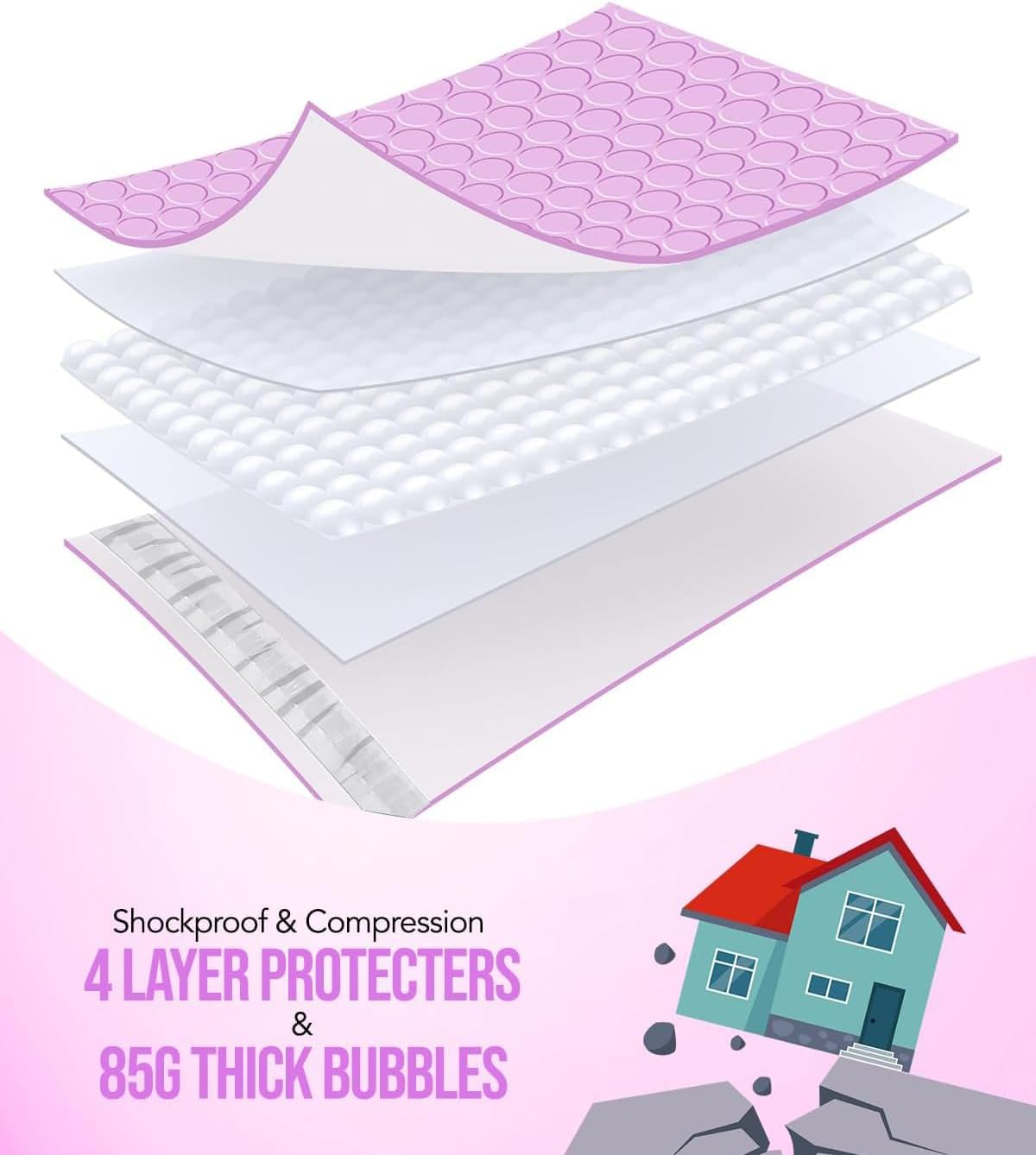 GSSUSA Bubble Mailers 6x10 Inches 100 Pack Size 6x9” Bubble Mailer Envelopes Small Envelope Bags Shipping Bag Bulk Pack Self Seal Package Mail Packing Business Supplies, Lavender