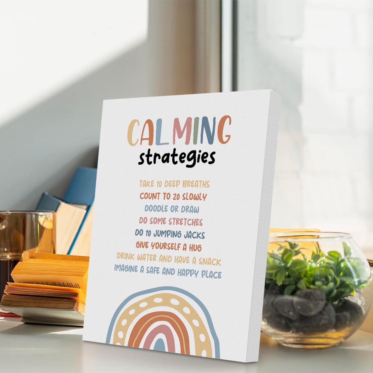 Poster Motivazionale Ispirazionale Per Ufficio E Terapia | Growth Mindset Boho | Stampe Su Tela Con Cornice 38x29cm | Regalo Anti-Ansia Per Casa - 4