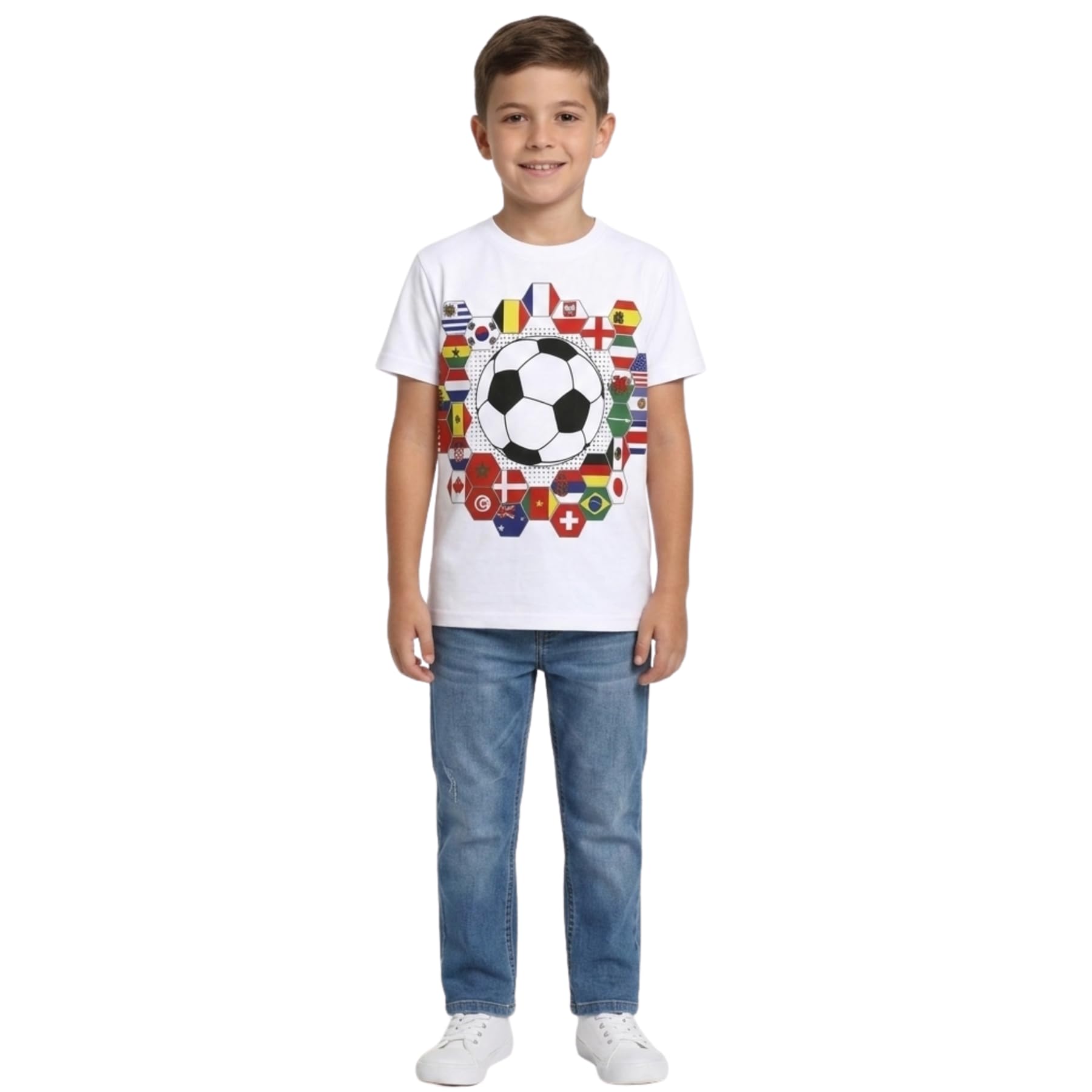 A2Z 4 Kids Girls Boys T Shirts International Football World Cup T-Shirt Soft Feel Soccer Team Short Sleeves Tank Top Tees for Children Street Parties T-Shirt Age 5-13 Years - 2