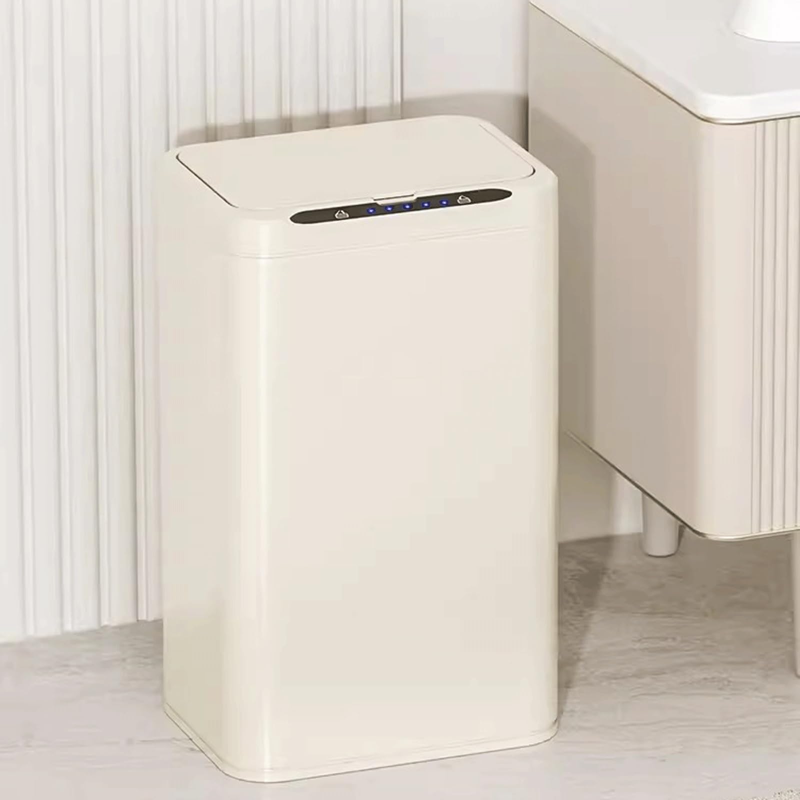 Cestino per la spazzatura interno alla moda, Pattumiera con sensore intelligente Cucina for soggiorno in acciaio inossidabile for uso domestico con coperchio Cestino for carta igienica automatico di l
